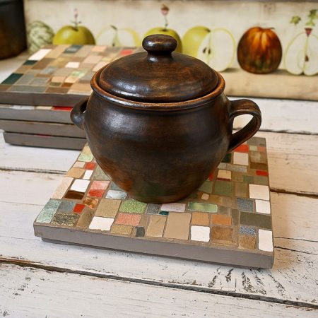 Podkładka pod gorące naczynia z mozaiką ceramiczną