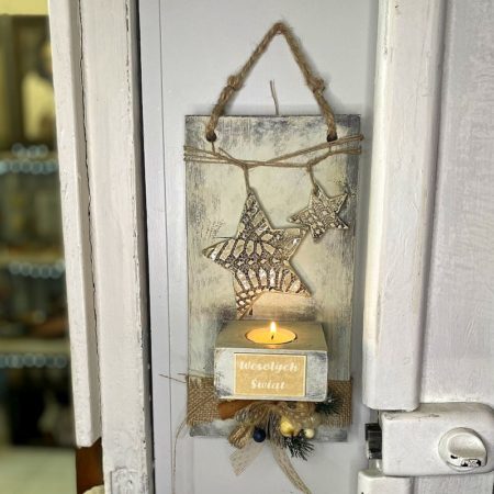 Świąteczny Świecznik Z Gwiazdkami